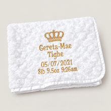 Load image into Gallery viewer, White Full Personalised Embroidered Rosebud Blanket Comforter
