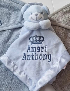 Personalised blue bear Comforter