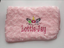 Load image into Gallery viewer, Embroidered Unicorn blanket
