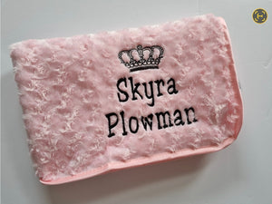 pink full personalisation Rosebud Blanket