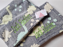 Load image into Gallery viewer, Dinosaur Blanket. NAME only
