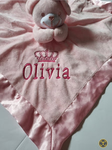 Personalised pink bear Comforter