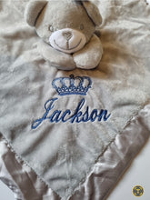 Load image into Gallery viewer, Personalised grey bear Comforter
