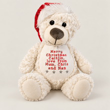 Load image into Gallery viewer, Personalised Cream Christmas Teddy Bear
