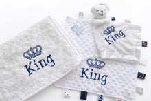 Load image into Gallery viewer, Personalised Embroidered Baby Blanket, Taggie &amp; Comforter Gift Set
