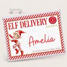 Load image into Gallery viewer, Personalised Red Elf Delivery Empty Christmas Eve Box
