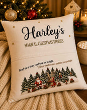 Load image into Gallery viewer, Personalised Magical Christmas Stories Cushion
