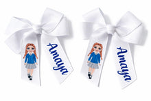 Load image into Gallery viewer, Personalised School Hair Bow Clips
