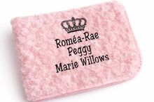 Load image into Gallery viewer, pink full personalisation Rosebud Blanket
