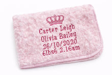 Load image into Gallery viewer, pink full personalisation Rosebud Blanket
