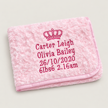 Load image into Gallery viewer, pink full personalisation Rosebud Blanket
