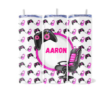 Load image into Gallery viewer, Pink Gaming personalised Tumbler cup
