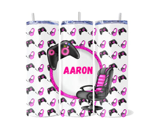 Pink Gaming Tumbler