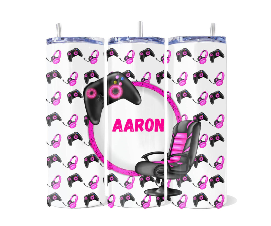 Pink Gaming Tumbler