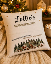 Load image into Gallery viewer, Personalised Magical Christmas Stories Cushion
