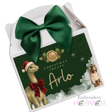 Load image into Gallery viewer, Personalised Dinosaur Christmas Empty Treat Box Festive Gift Box
