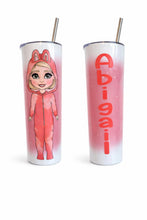 Load image into Gallery viewer, Personalised monster theme girl tumbler cup
