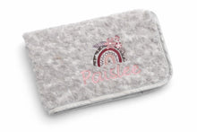 Load image into Gallery viewer, Rainbow Flower personalised embroidered Blanket  NAME&amp;BIRTH
