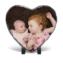 Load image into Gallery viewer, Heart Personalised Slate Photo memory gift
