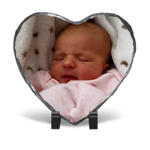 Load image into Gallery viewer, Heart Personalised Slate Photo memory gift
