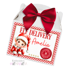 Load image into Gallery viewer, Personalised Empty Red Christmas Elf Treat Box
