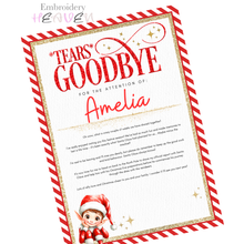Load image into Gallery viewer, Personalised Red Elf Goodbye Letter – A4 Christmas Farewell Print
