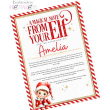 Load image into Gallery viewer, Personalised Red Elf Arrival Letter – A4 Christmas Welcome Print
