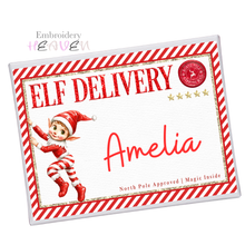 Load image into Gallery viewer, Personalised Red Elf Delivery Empty Christmas Eve Box

