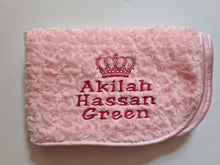 Load image into Gallery viewer, pink full personalisation Rosebud Blanket
