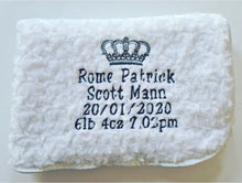 Load image into Gallery viewer, white full personalisation Rosebud Blanket
