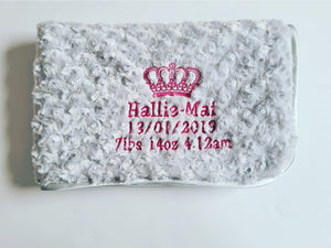 grey full personalisation Rosebud Blanket