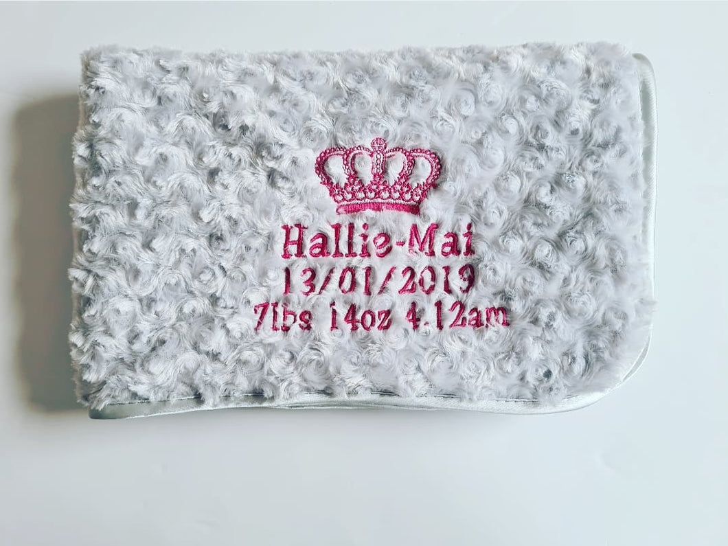 grey full personalisation Rosebud Blanket